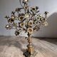 Pair of large 9-light altar candelabra, 19th century, in bronze and brass