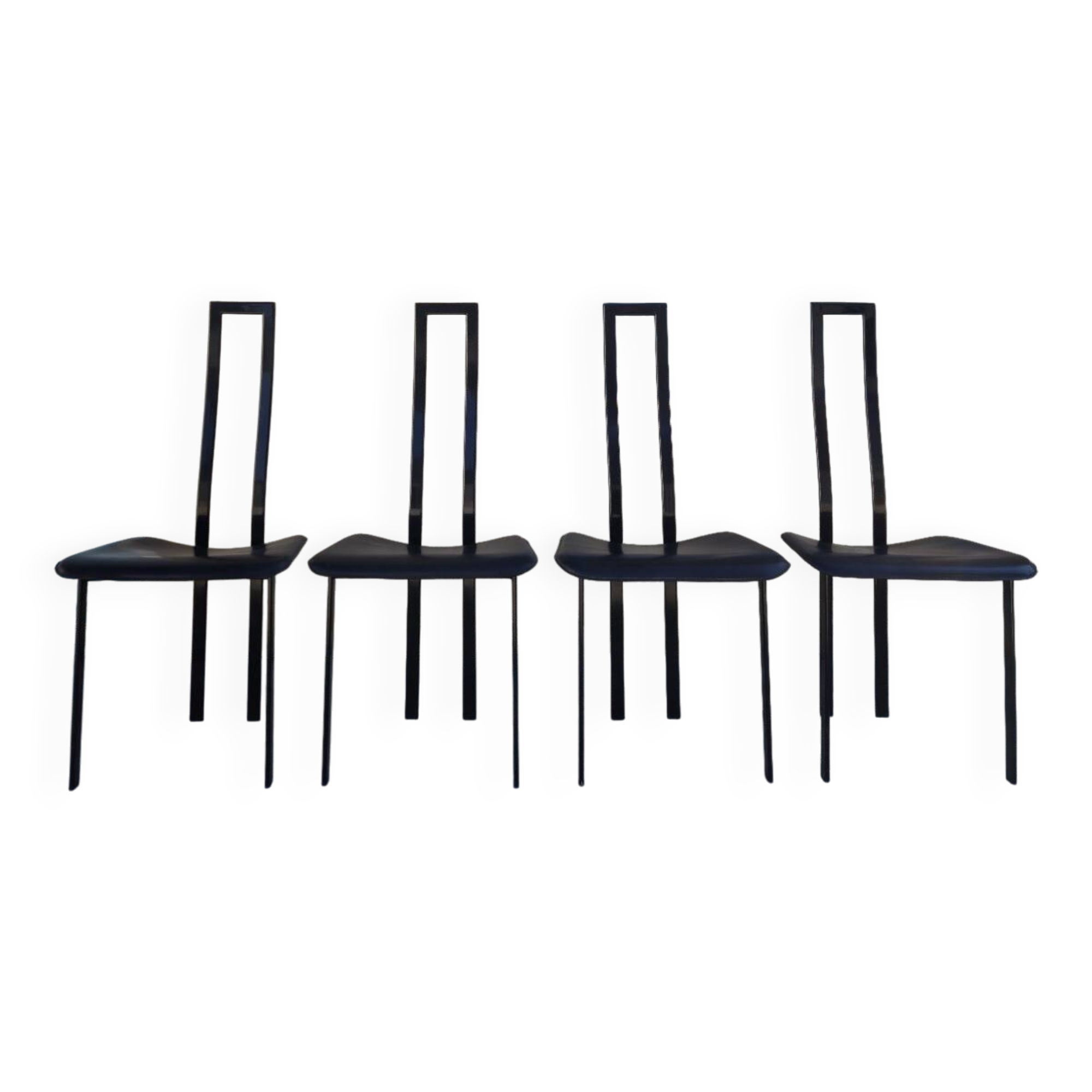 Set of 4 chairs Design Italy signed Cattelan 1980 vintage