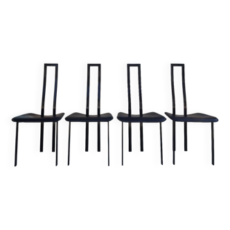 Serie de 4 chaises Design italy signé cattelan 1980 vintage