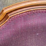 Louis XV armchair in solid wood and burgundy fabric