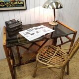 Bureau en rotin vintage