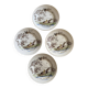 Polychrome ironstone dessert plates from Digoin and Sarreguemines.