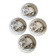 Polychrome ironstone dessert plates from Digoin and Sarreguemines.