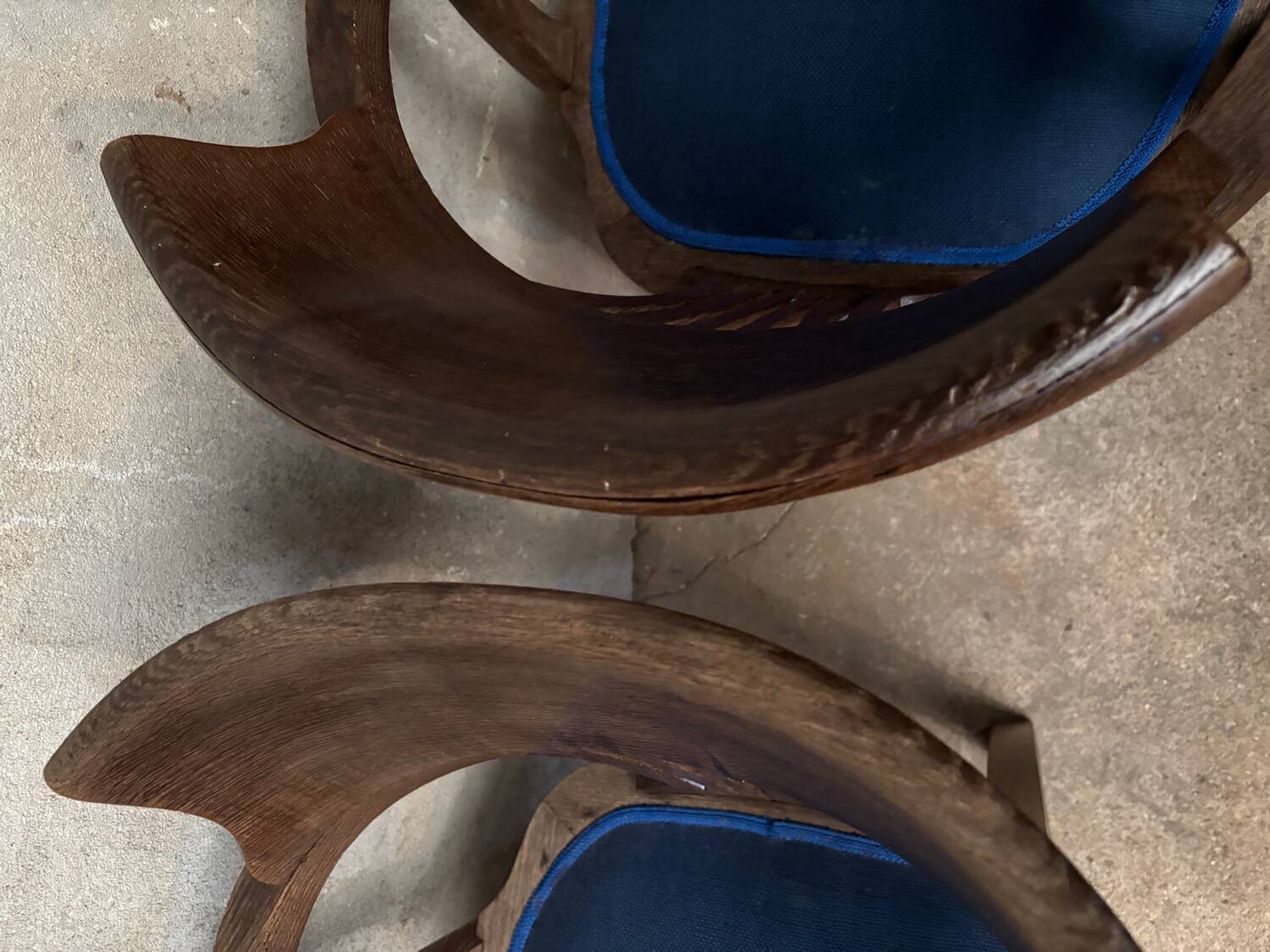 Pair of American bank armchairs in solid oak