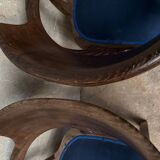Pair of American bank armchairs in solid oak