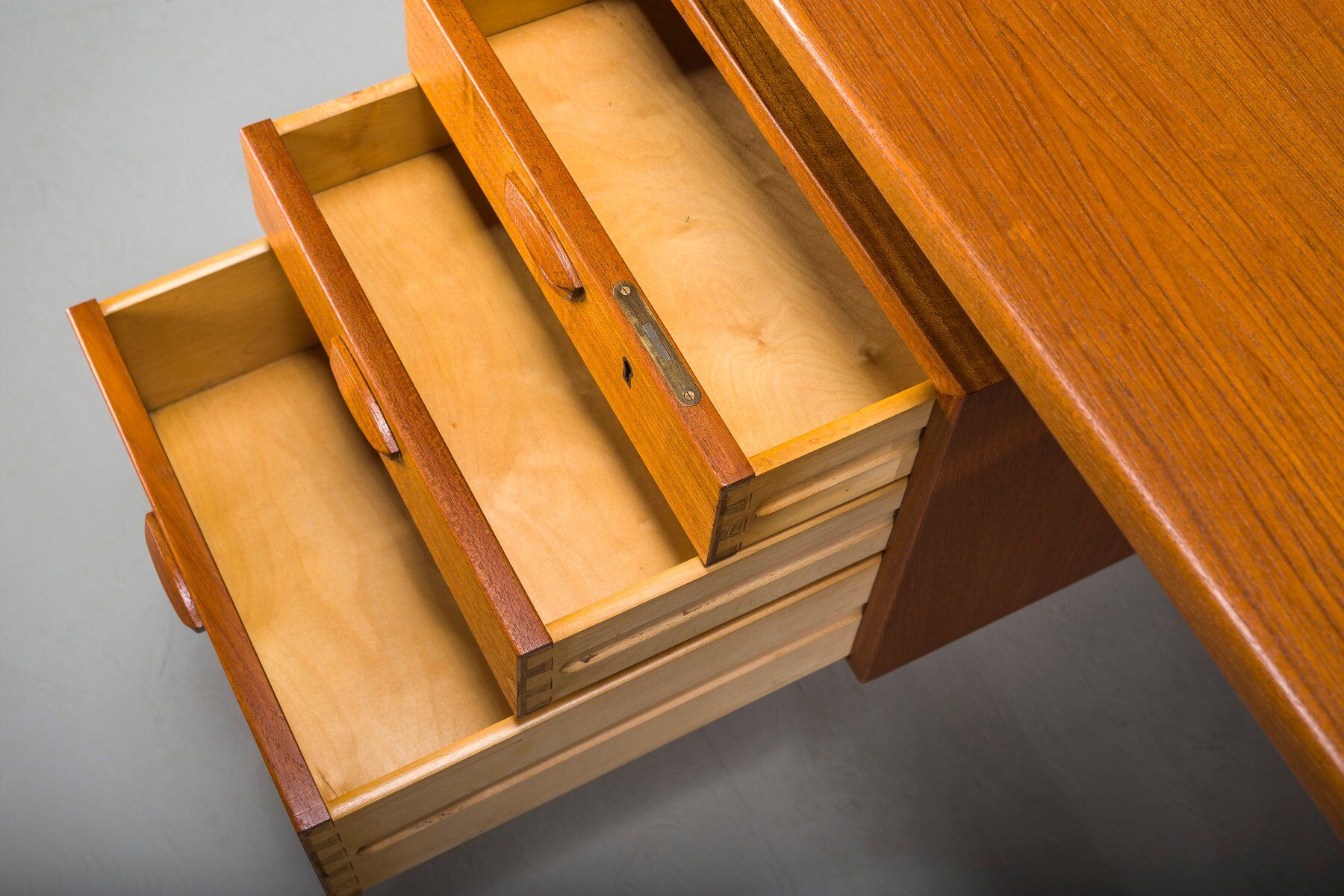 Danish teak desk by Kai Kristiansen for FM Møbler, 1960s