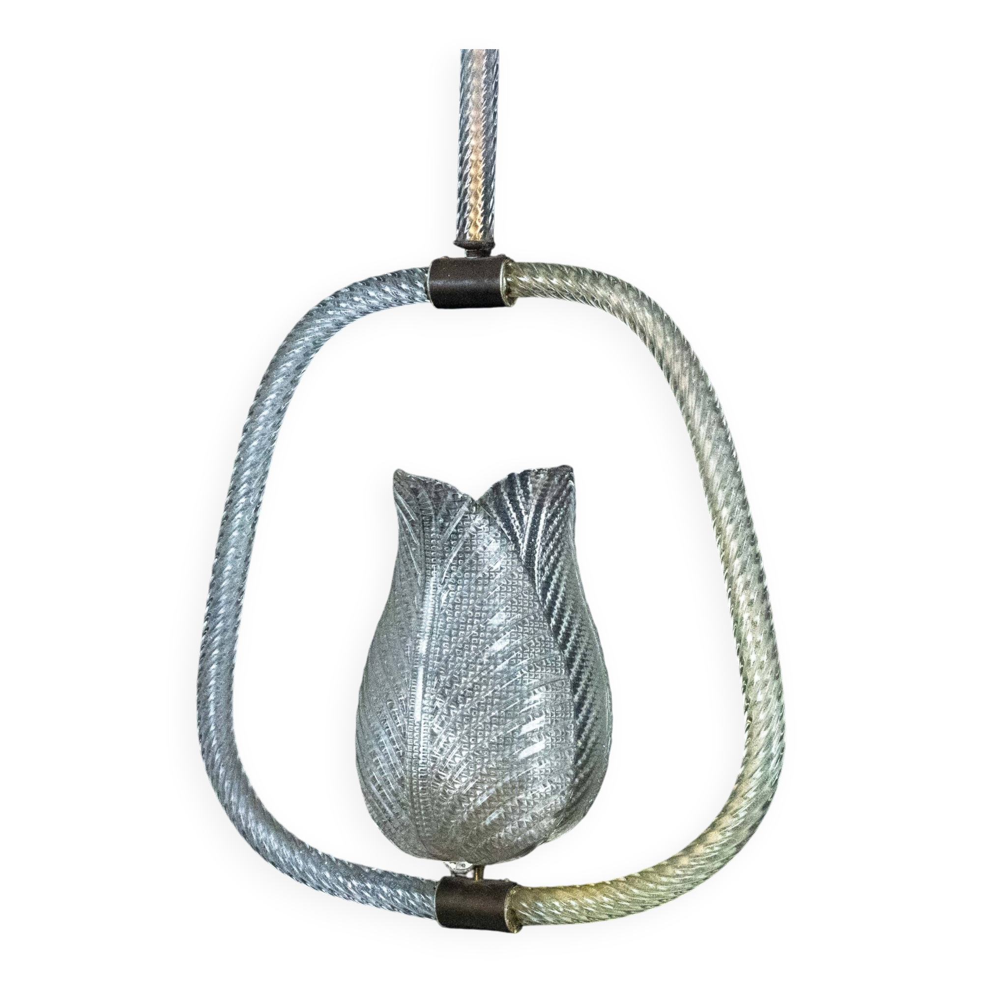 Ercole Barovier Murano glass chandelier. Italy 1940s