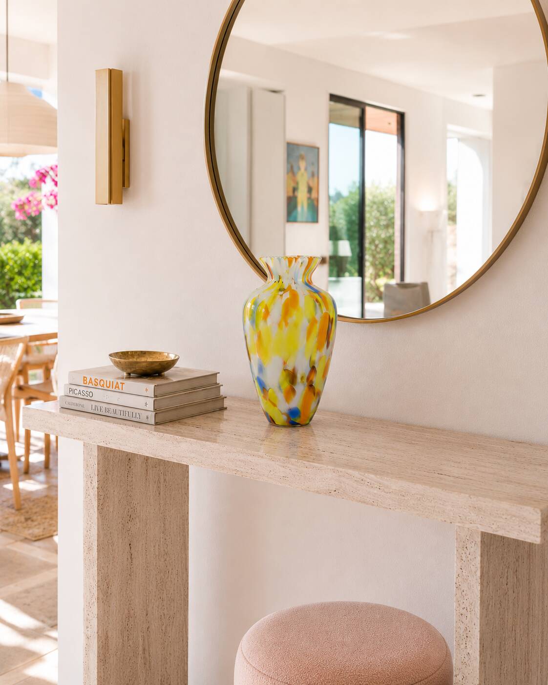 Vintage Murano glass vase, Italy, circa 1960, coloured artistic glass.