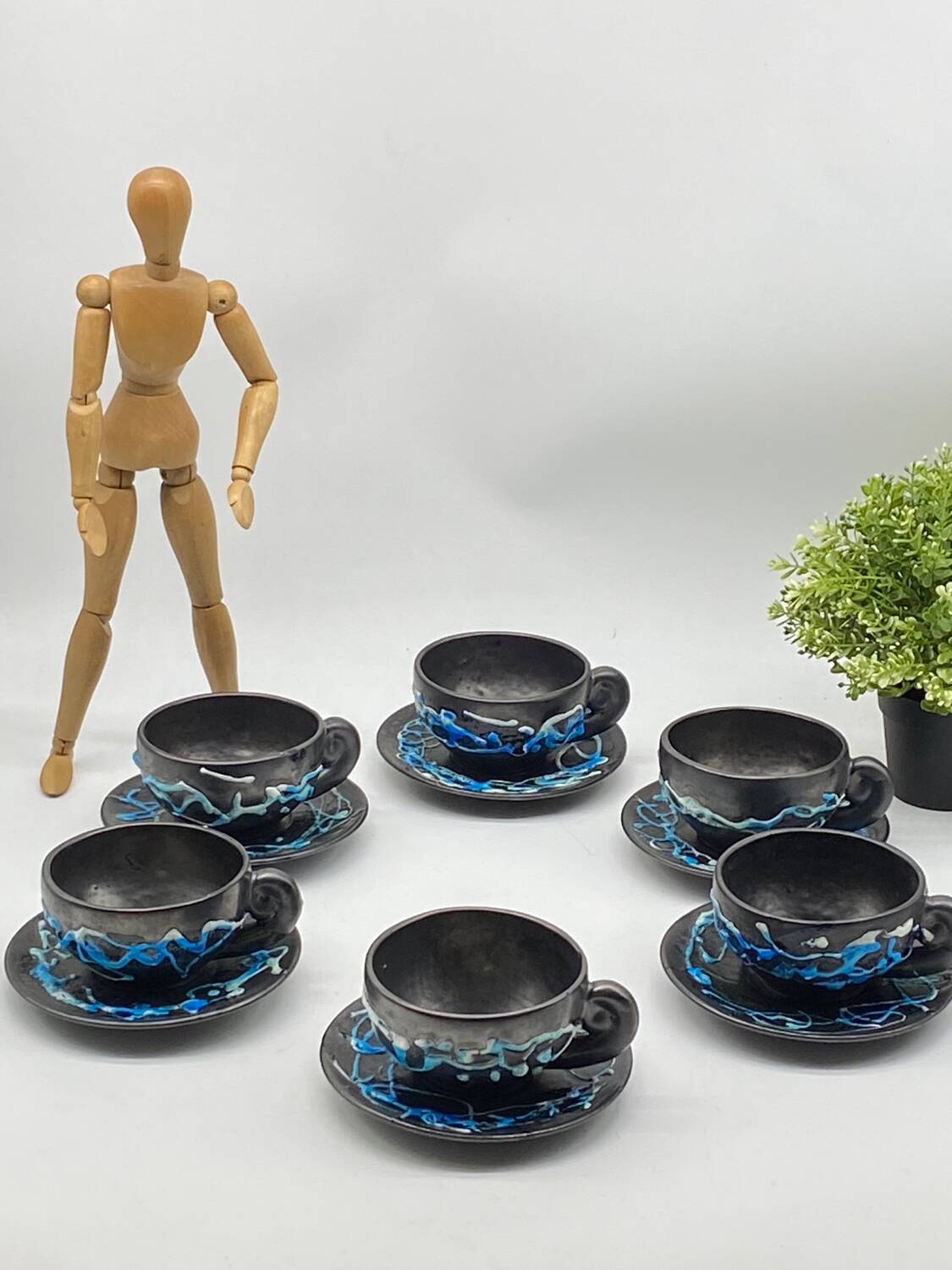 Vintage fat lava tea set Vallauris