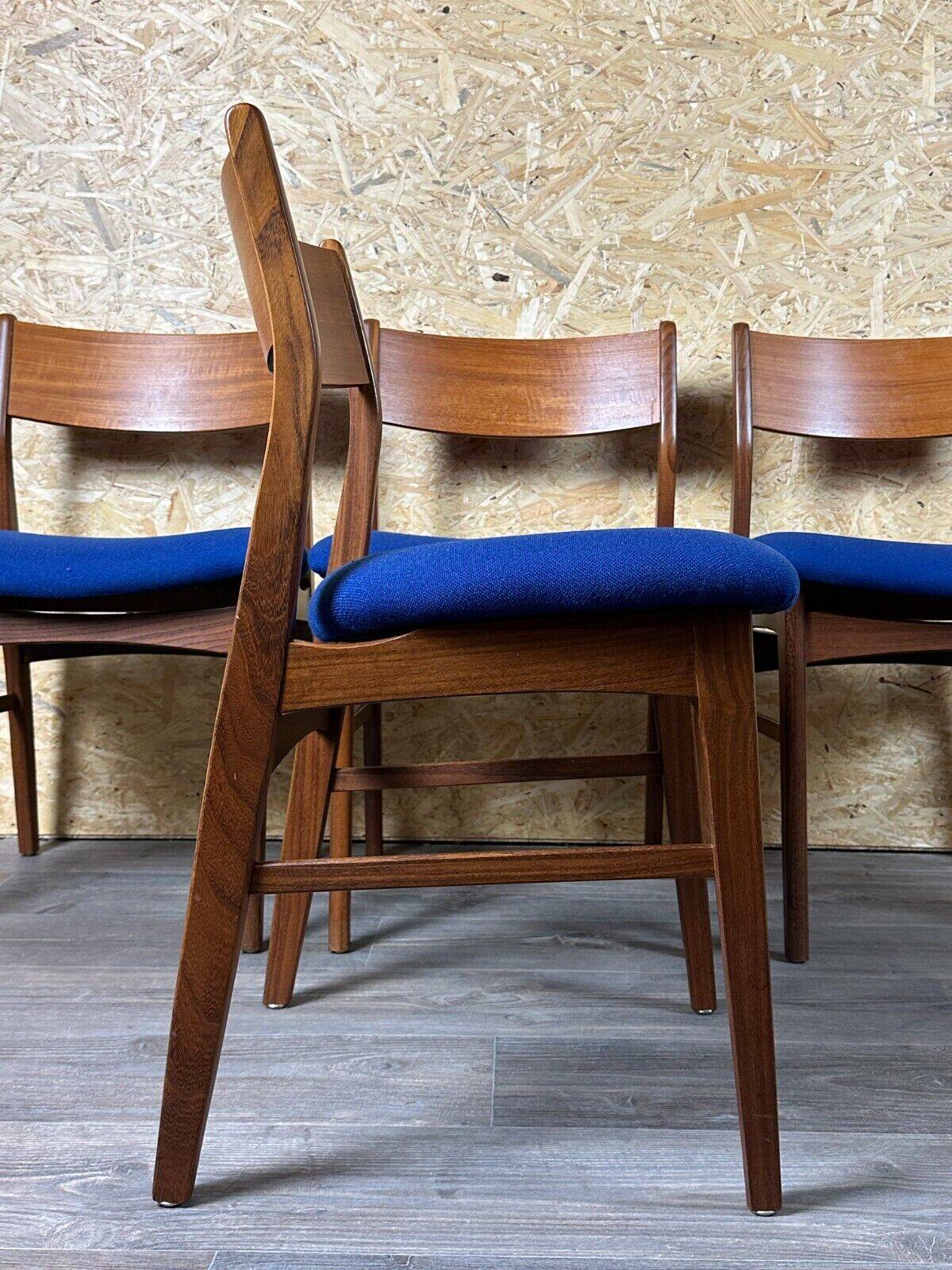 4x 60s 70s Teak Chair Dining Chair Danish Modern Design Denmark