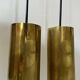 Set of 3 vintage pendant lights in solid brass, France 1960s