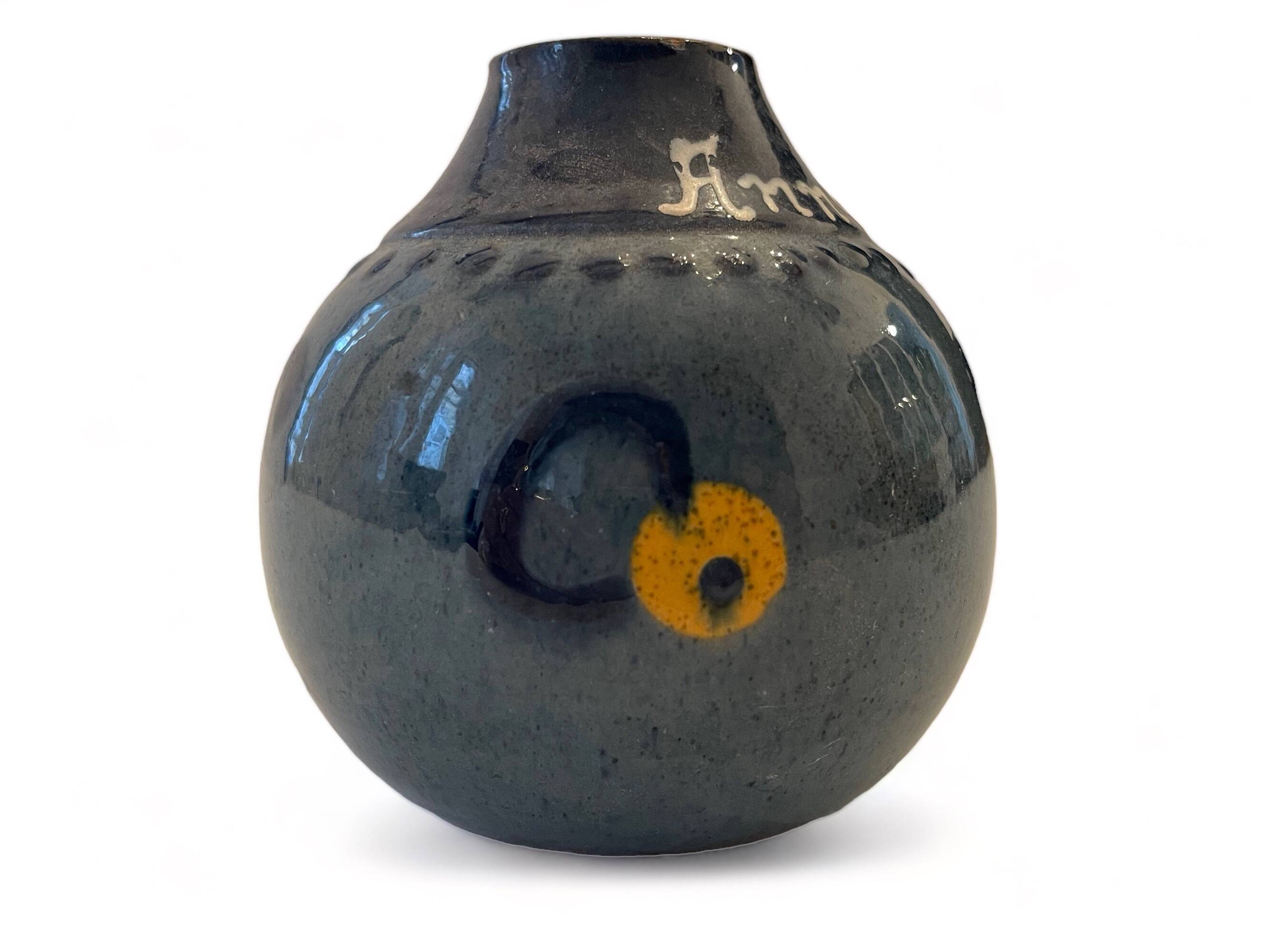 Paul Jacquet, Small Art-Deco Ceramic Ball Vase
