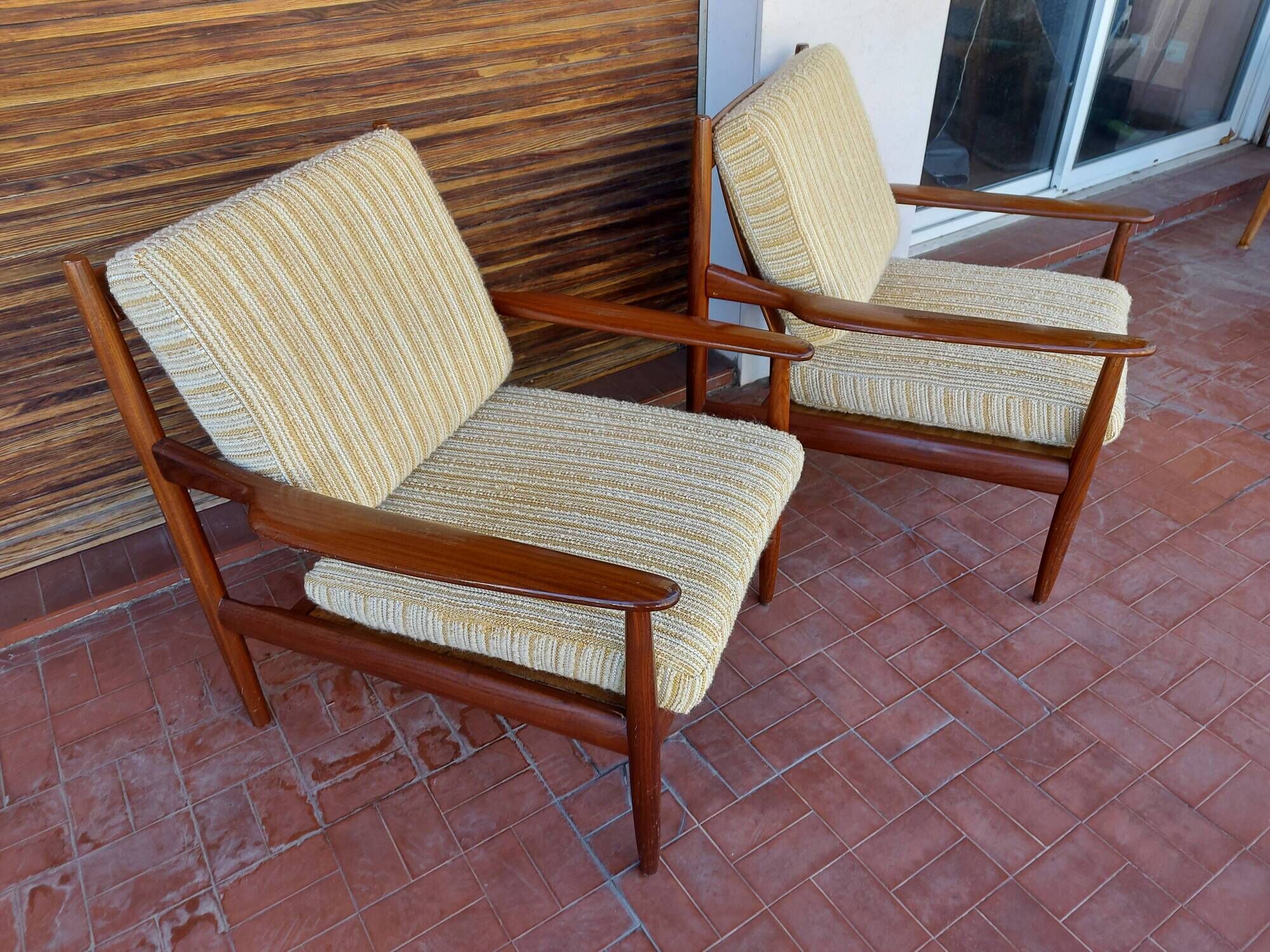 Scandinavian armchair Grete Jalk in teak, 50
