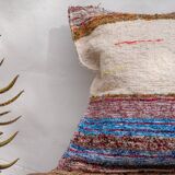 Housse de coussin artisanale en coton recyclé tissé main