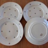 Set of 4 old flat plates Luneville
