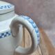 Antique teapot Terre de Fer Opaque from Sarreguemines – Blue checkerboard frieze