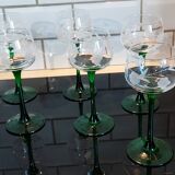 6 Alsace wine glasses art deco decor polished glass