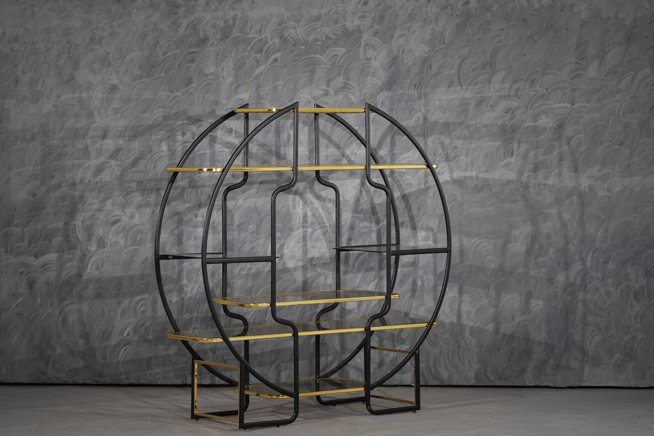 Étagère vintage Hollywood Regency, Italie, années 1970