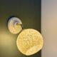 Vintage glass globe wall light in pale yellow from Clichy.