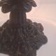 Mid-century Czech cast iron glass lamp vintage floral shade home lighting