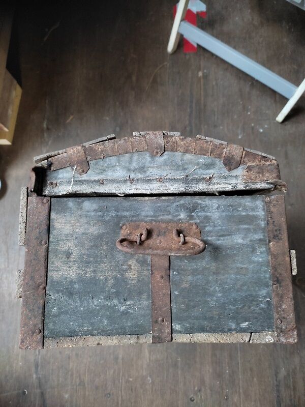 Coffre malle en bois massif boite Rangement