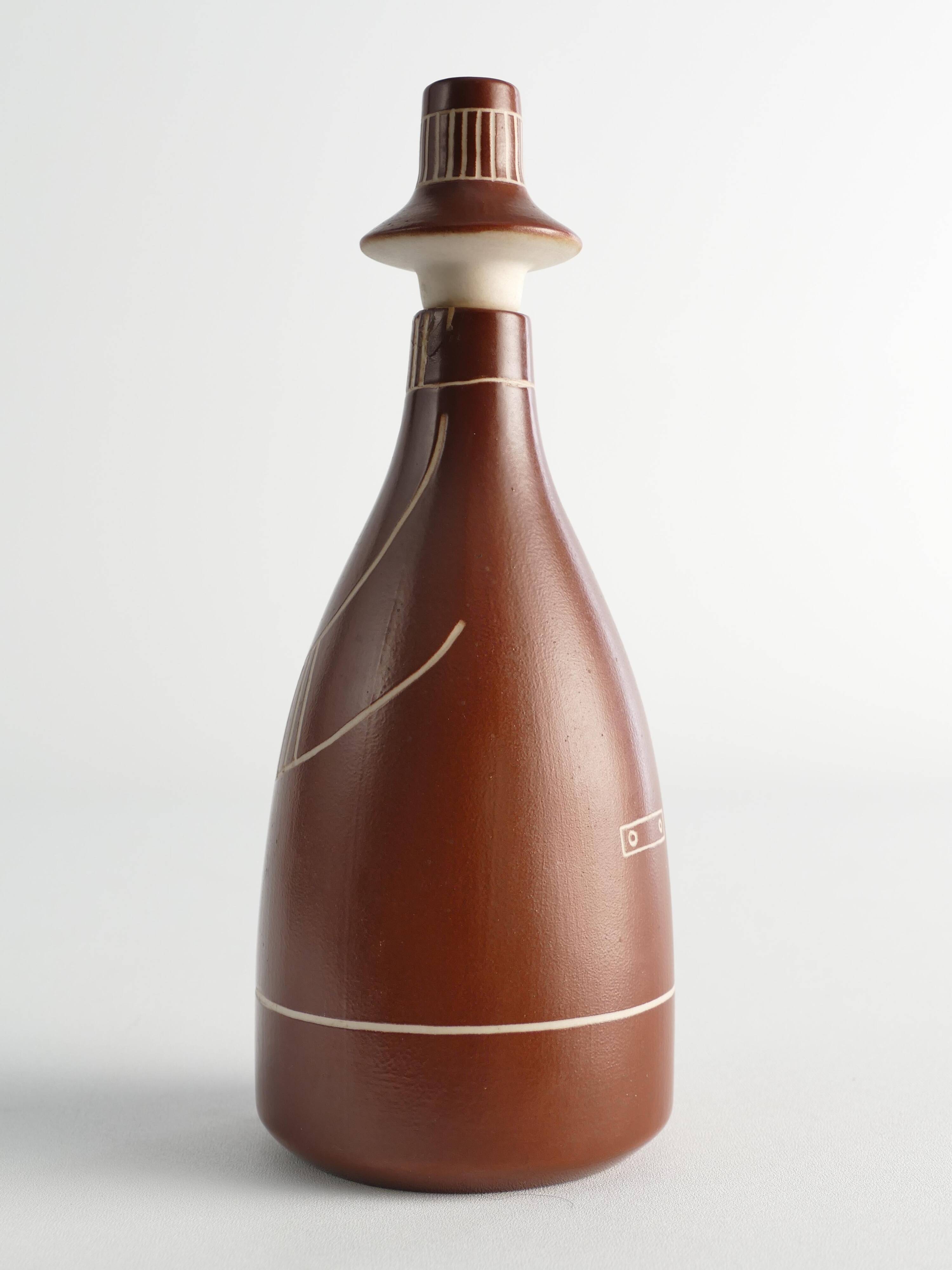 Scandinavian Modern "Tarina" Decanter by Arabia, Finland 1950s