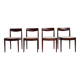 Ensemble de 4 chaises de design danois des années 1960.