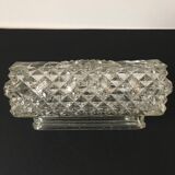 Large rectangular globe for ceiling light in worked molded glass