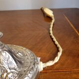 Lampe d'époque 1900 en métal argenté