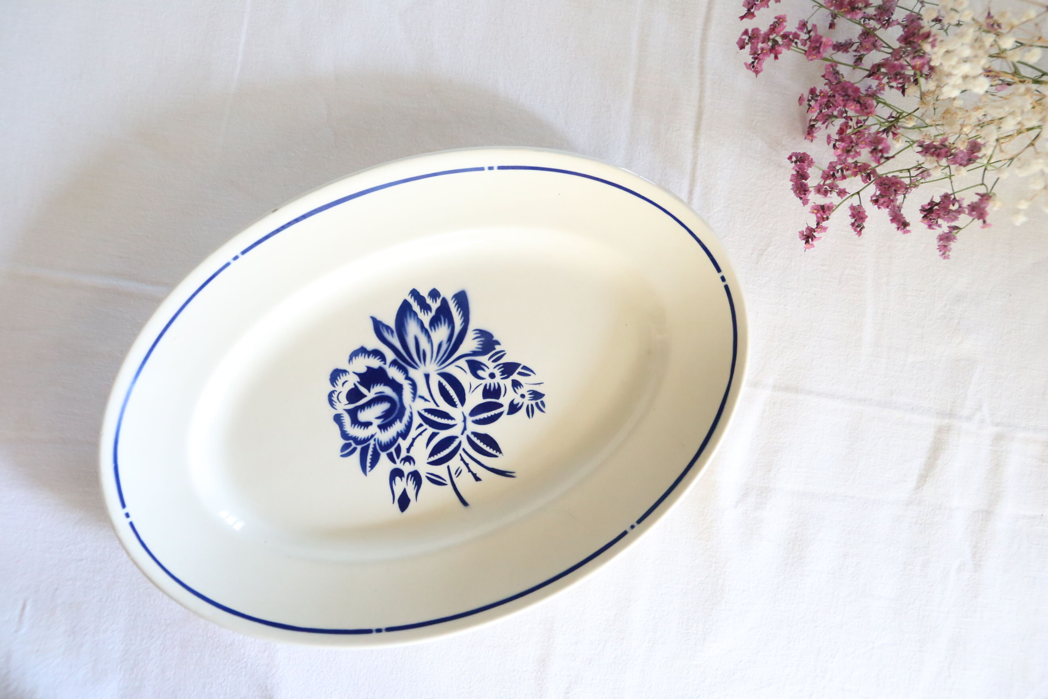 Badonviller 1930 oval dish, French manufacture, rare, authentic, table art