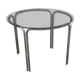 Round table vintage chrome and smoked glass