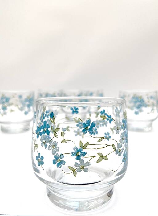 6 forget-me-not glasses
