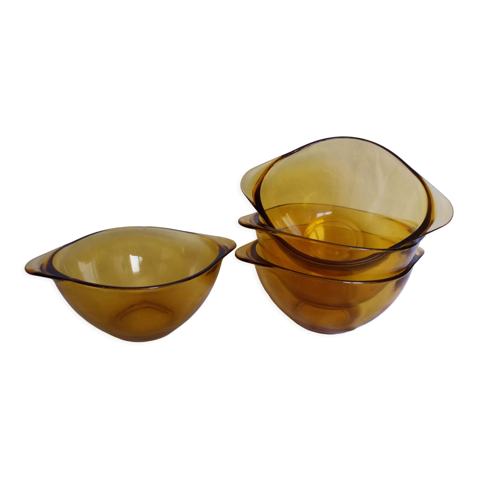 Amber glass ear bowls