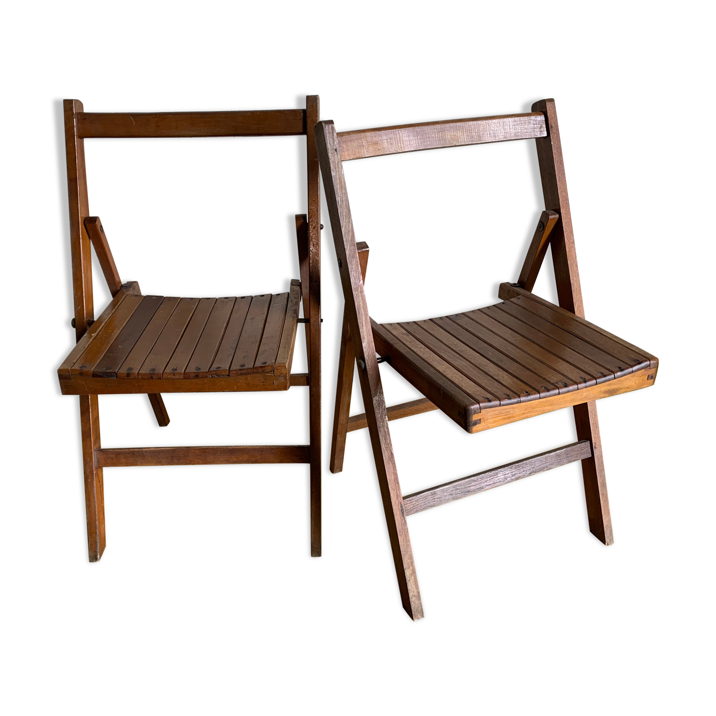 Lot De 2 Chaises Pliantes Cinna – Hêtre Naturel, Vintage, Occasion