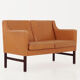 Leather two-seater sofa, 70s Scandinavian design