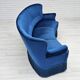 Canapé danois 3 places en velours bleu et hêtre, années 1960