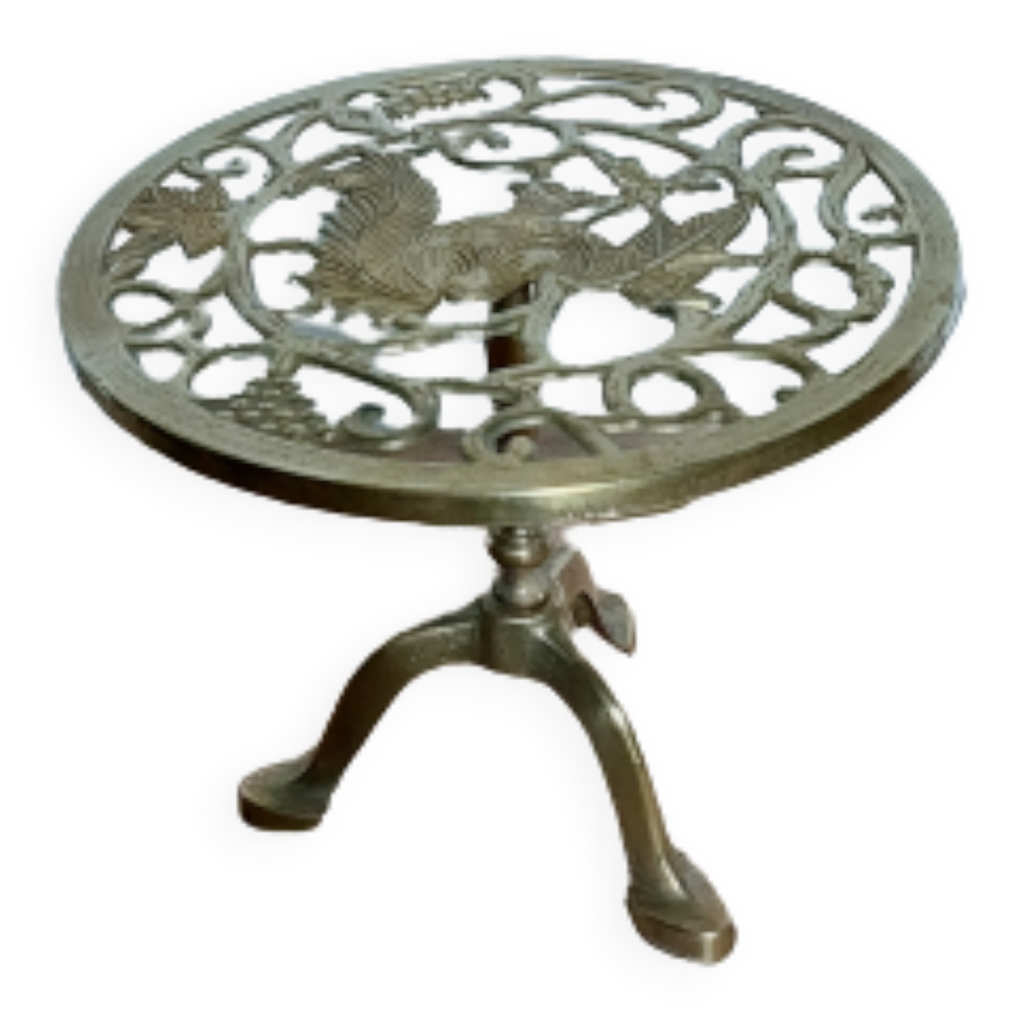 Tripod plant holder in gilded brass