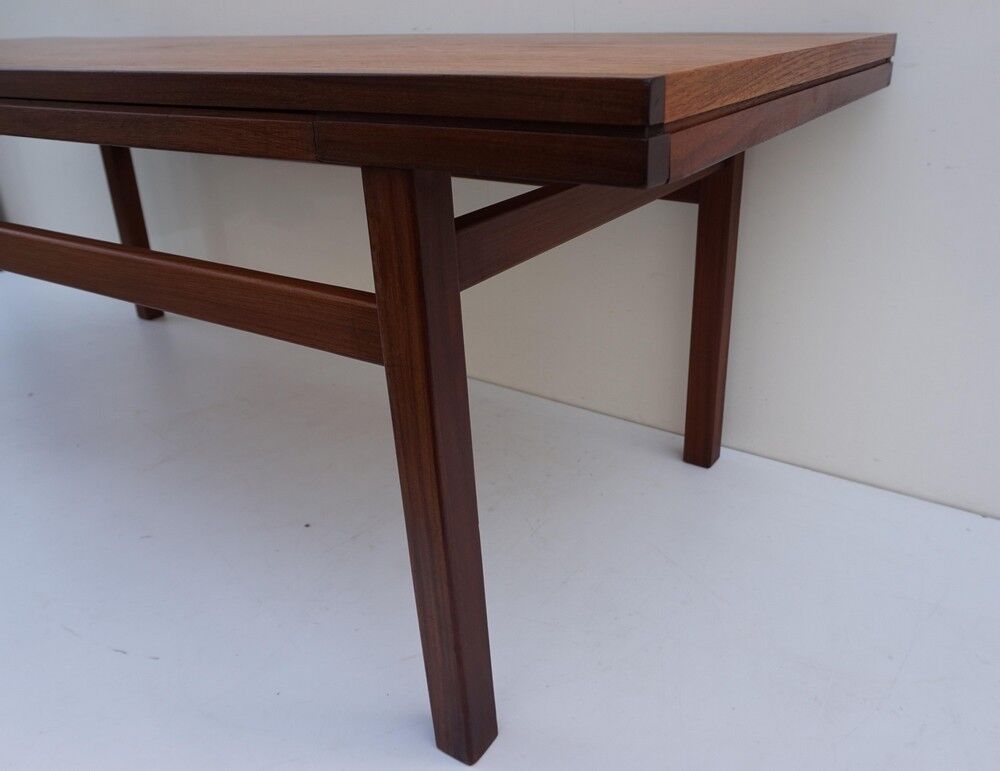 Table basse extensible teck rétro années 1960