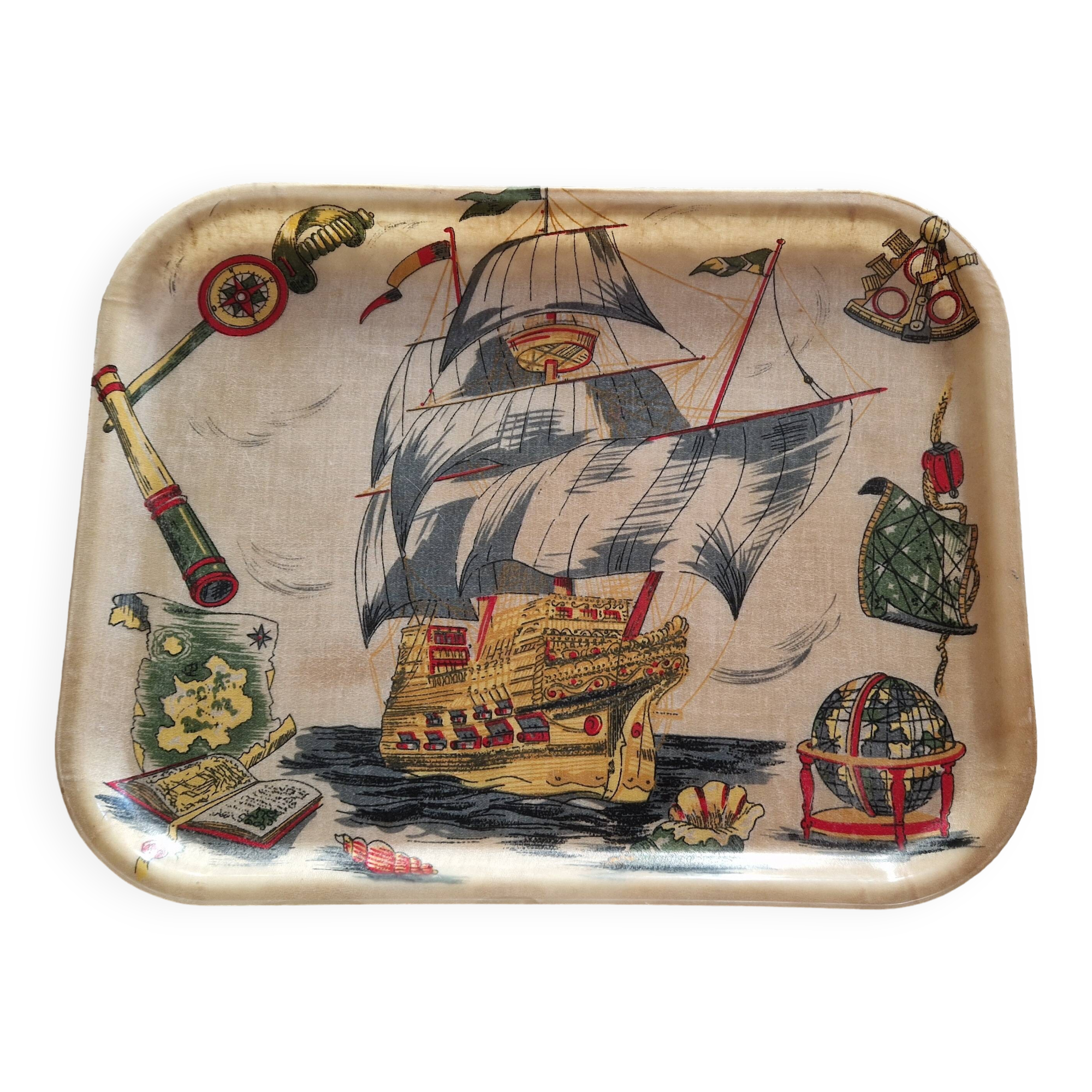 Fiberglass tray, old boat, vintage 1960s