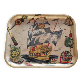 Fiberglass tray, old boat, vintage 1960s