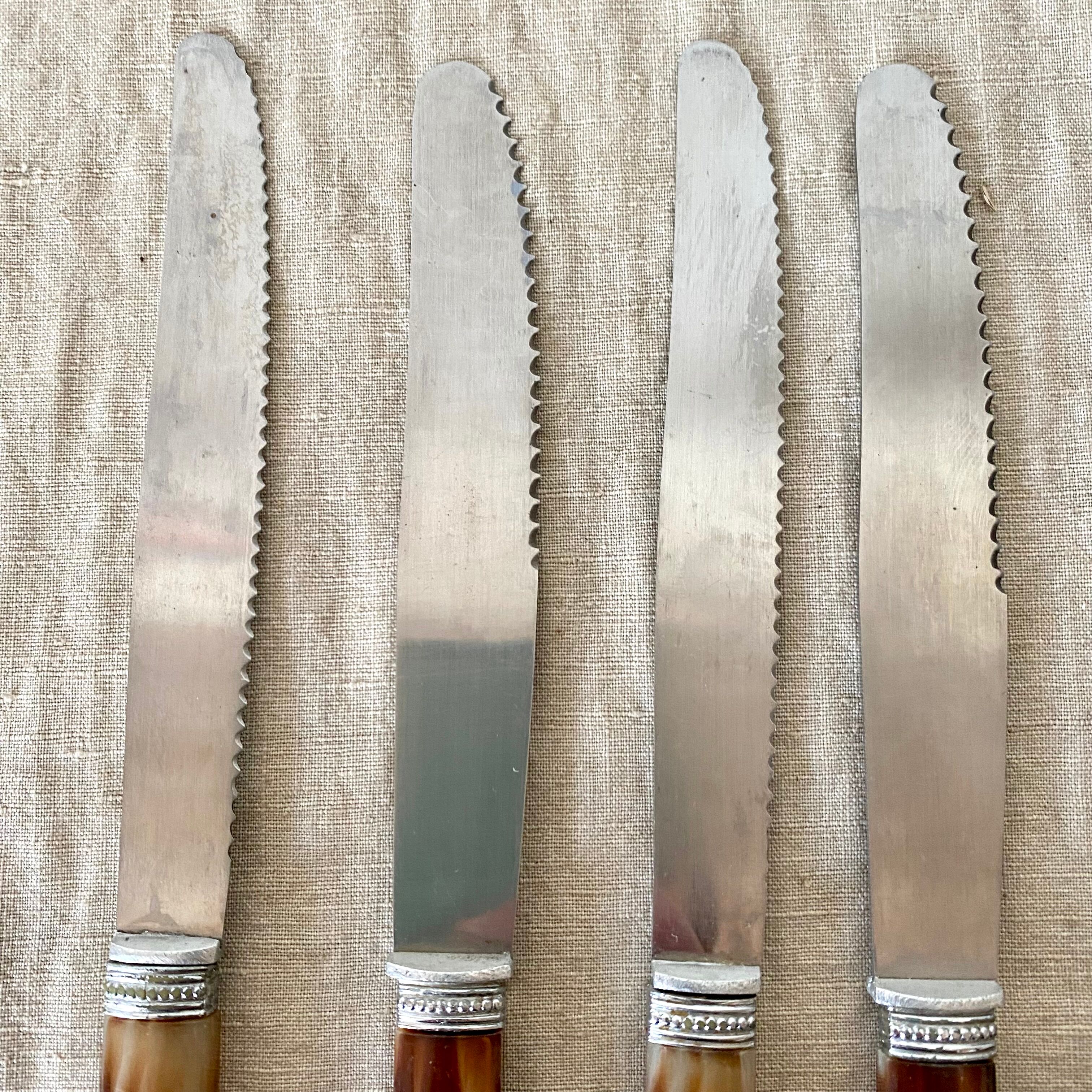 Couteaux ancien en inox et résine