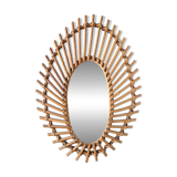 Vintage rattan mirror