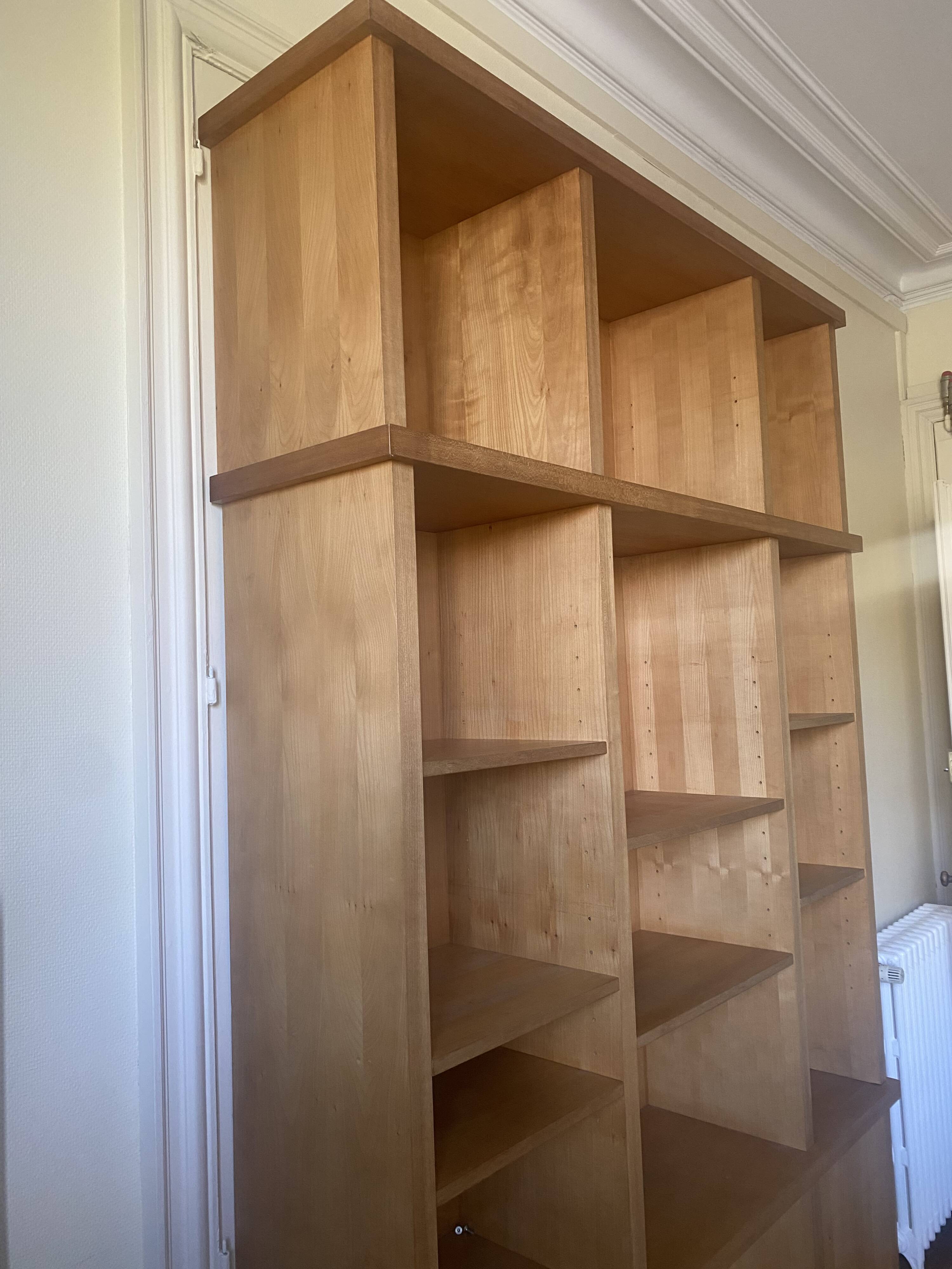 Modular library in solid wood