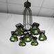 Important wrought iron chandelier, Art Deco Gothic, France, Circa 1920