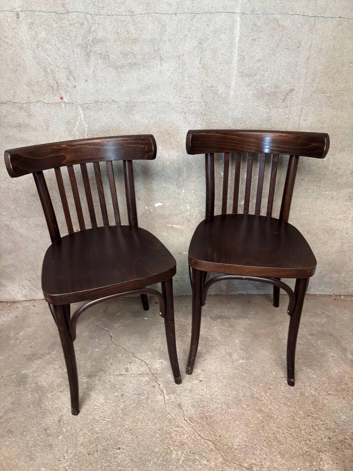 Pair of Ton bistro chairs