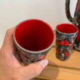 Vintage Ceramic Fat Lava Glass Pitcher