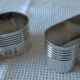 Duo of silver metal towel rings Art Deco style