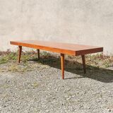 Coffee table in exotic wood vintage tapered foot