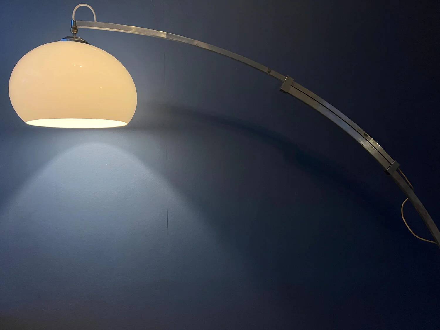 Vintage space age arc floor lamp in style of Guzzini