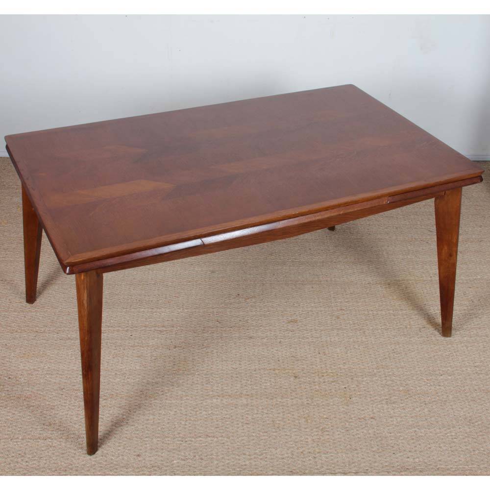 Rectangular extendable dining table from the 1950s.